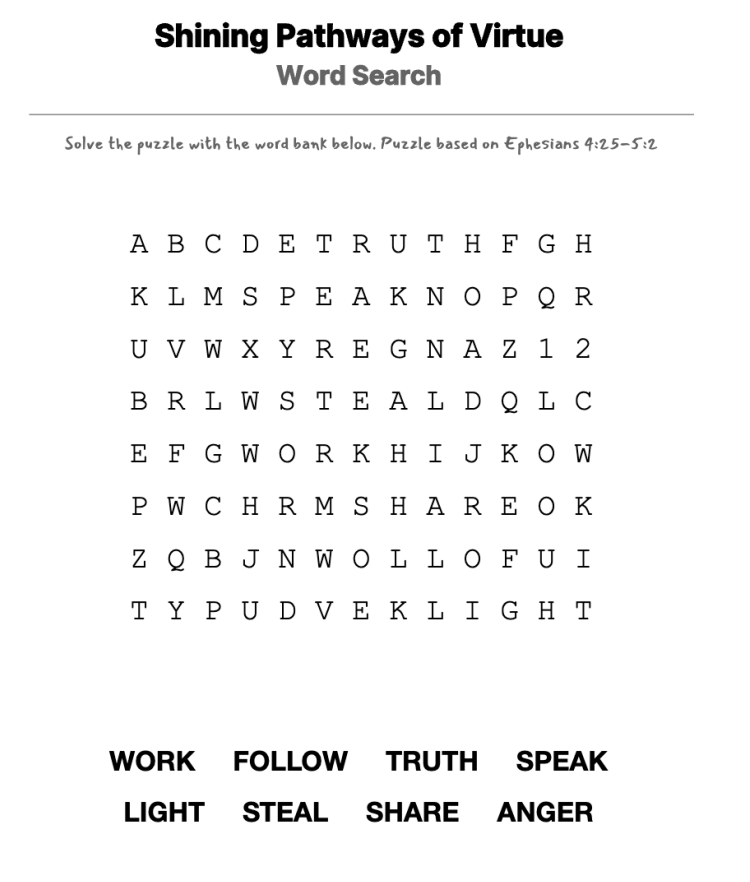 A Christian's Secret Weapon word-search